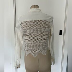 Ellie Tahari Meggie Lace Back Denim Jacket